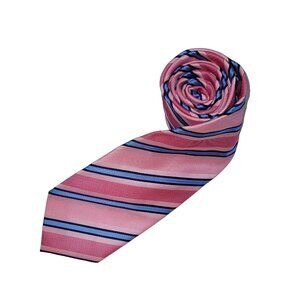 Jacob Alexander‎ Tie Mens Necktie Pink Stiped Handmade Preppy Ken & Barbie